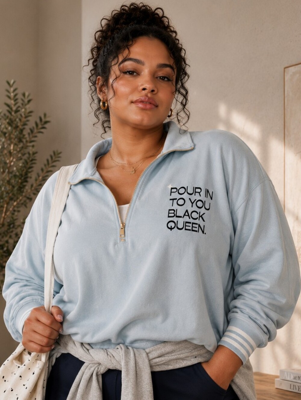 💙 Legendary Rootz “Pour Into You Black Queen” 3/4 Zip Pullover | NWT | Size 1X